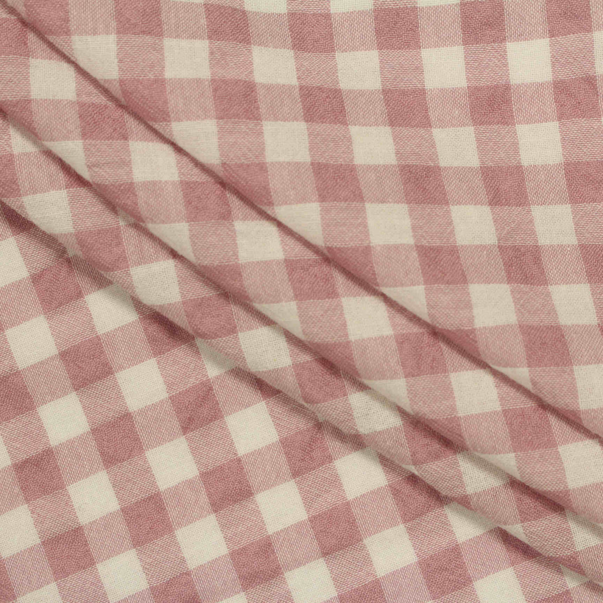 Pink Check Seersucker, Cotton-Poly