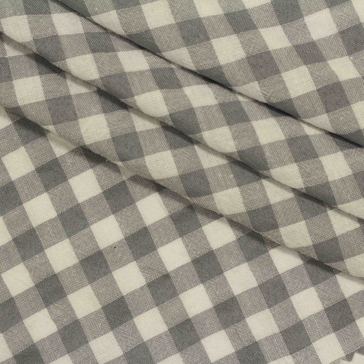 Grey Check Seersucker, Cotton-Poly
