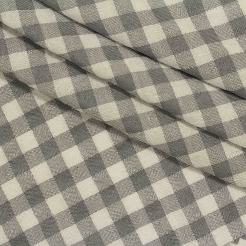 Grey Check Seersucker, Cotton-Poly