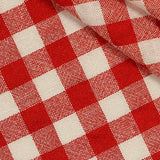 Red Check Seersucker, Cotton-Poly — texture