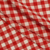 Red Check Seersucker, Cotton-Poly