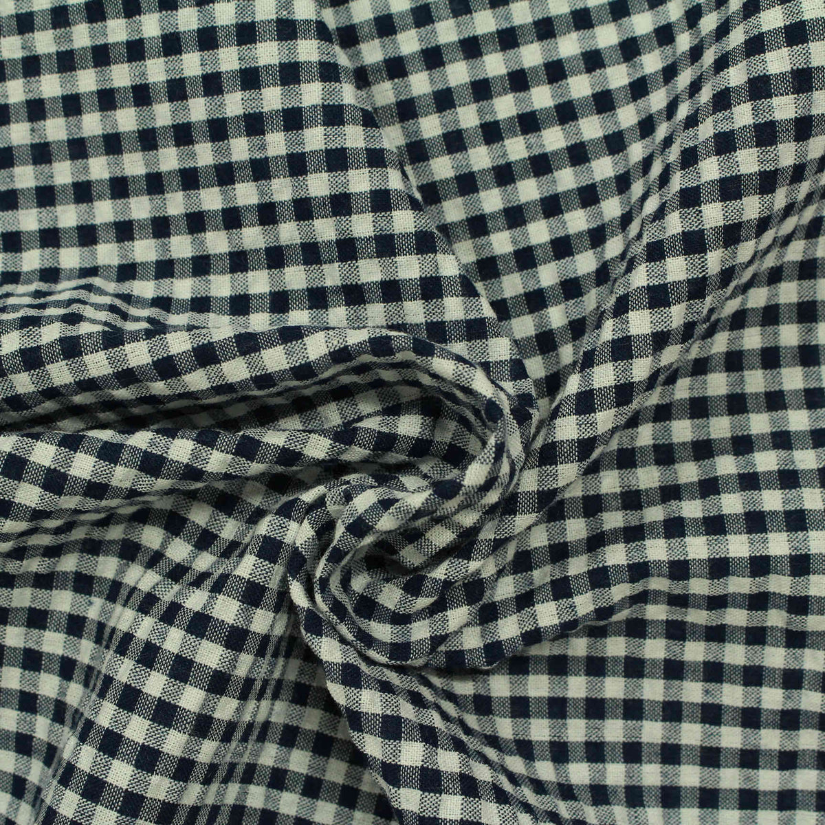 Polyester Cotton Seersucker Fabric, 120 gsm, 145 cm — Navy, ref EF-206420