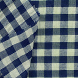 Polyester Cotton Seersucker Fabric, 120 gsm, 145 cm — Navy