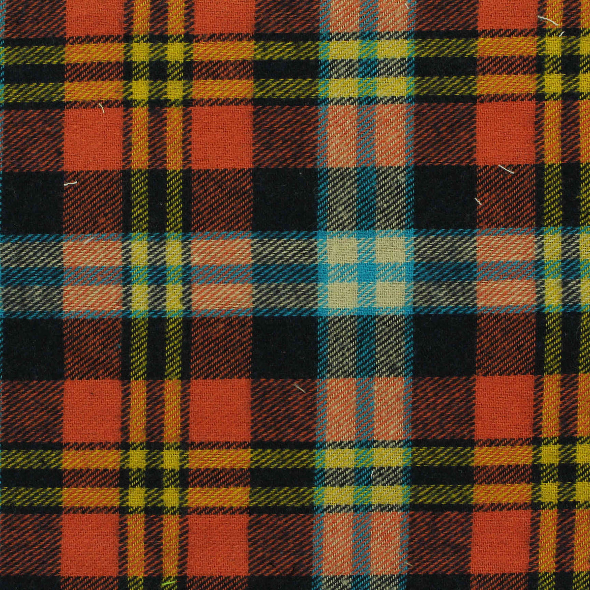 Orange Plaid Twill, Cotton