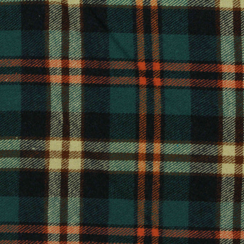 Dark Teal Plaid Twill, Cotton