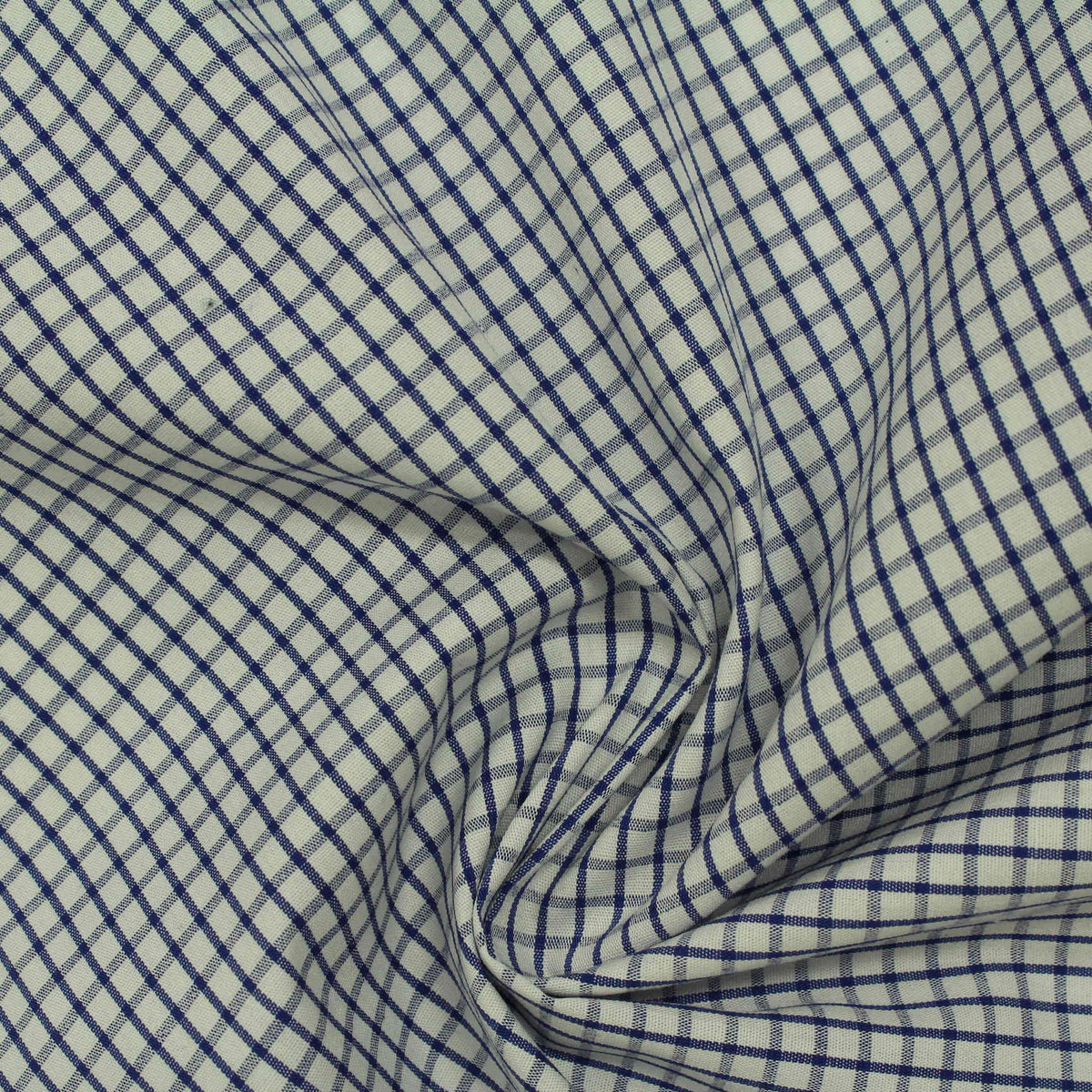 Blue Check Poplin, Cotton, 125 gsm