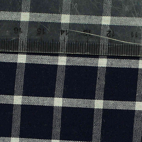 Navy Check Poplin, Cotton