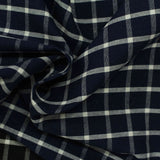 Navy Check Poplin, Cotton