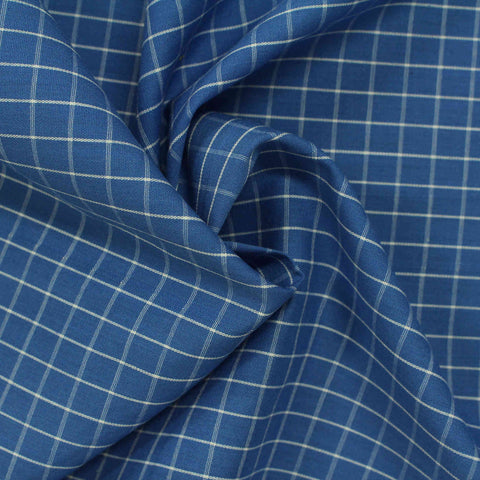 Blue Check Poplin, Cotton