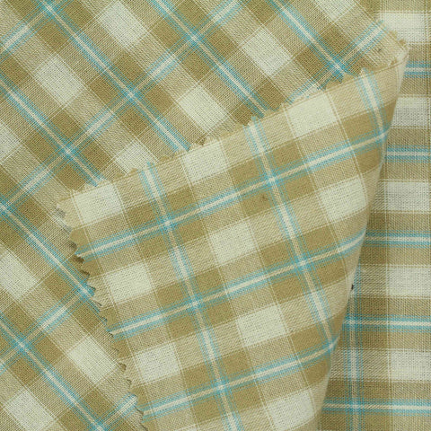 Beige Plaid Woven, Cotton