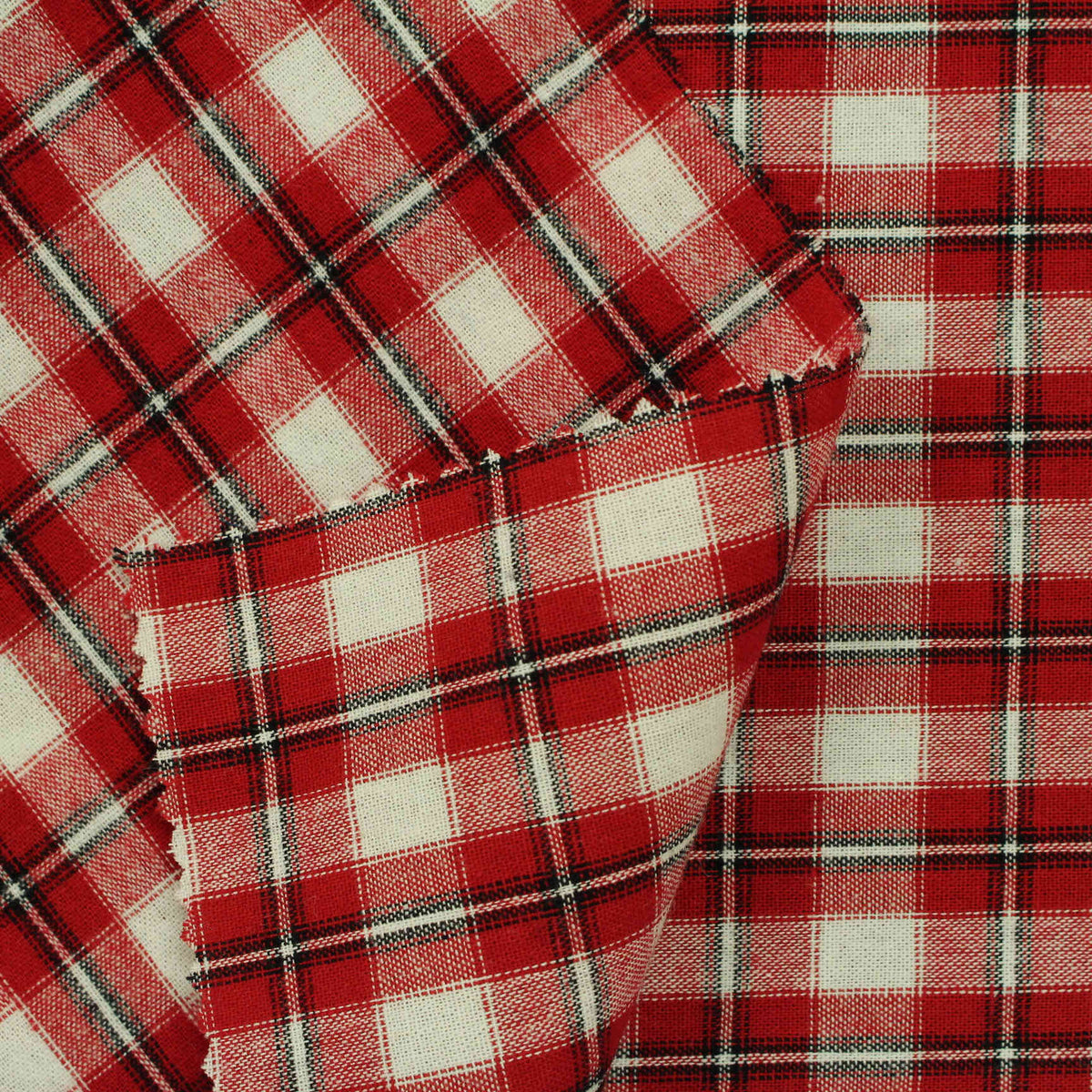 Red Plaid Woven, Cotton, 135 gsm