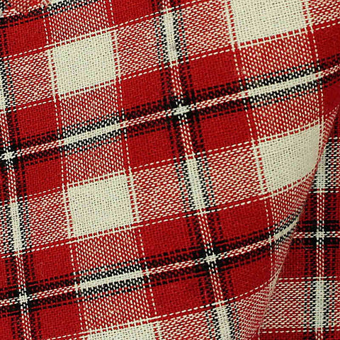 Red Plaid Woven, Cotton, 135 gsm