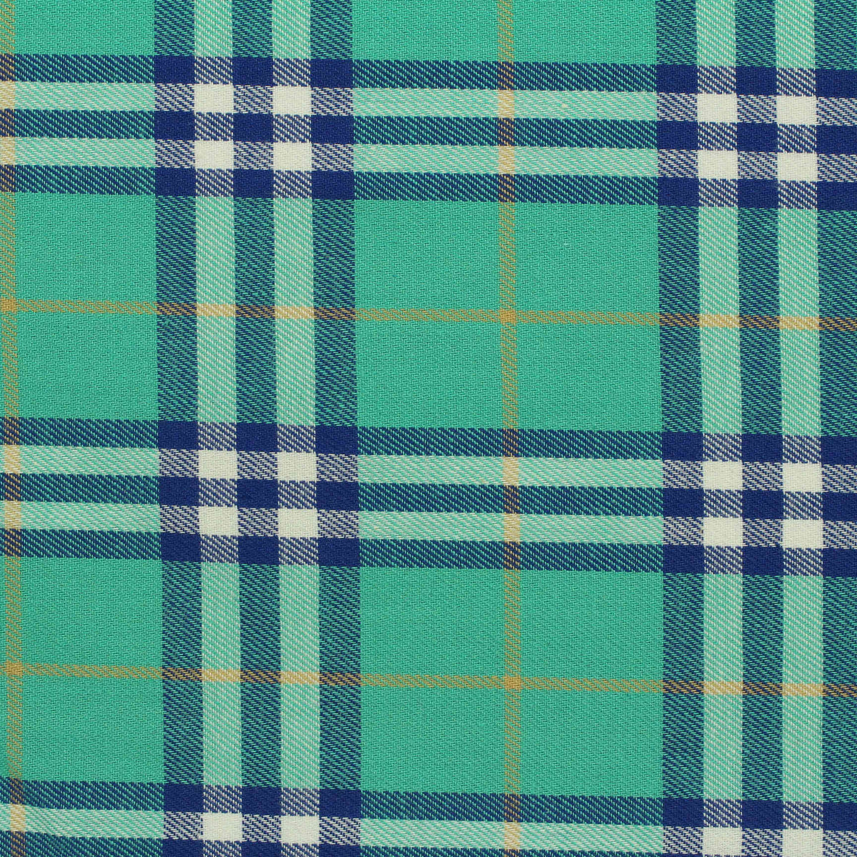 Teal Plaid Twill, Cotton