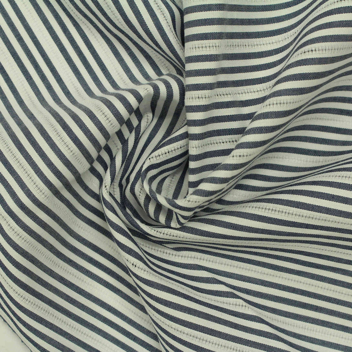 Navy Horizontal-Stripe Woven, Cotton, 95 gsm