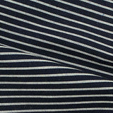 Navy Horizontal-Stripe Poplin, Cotton — texture