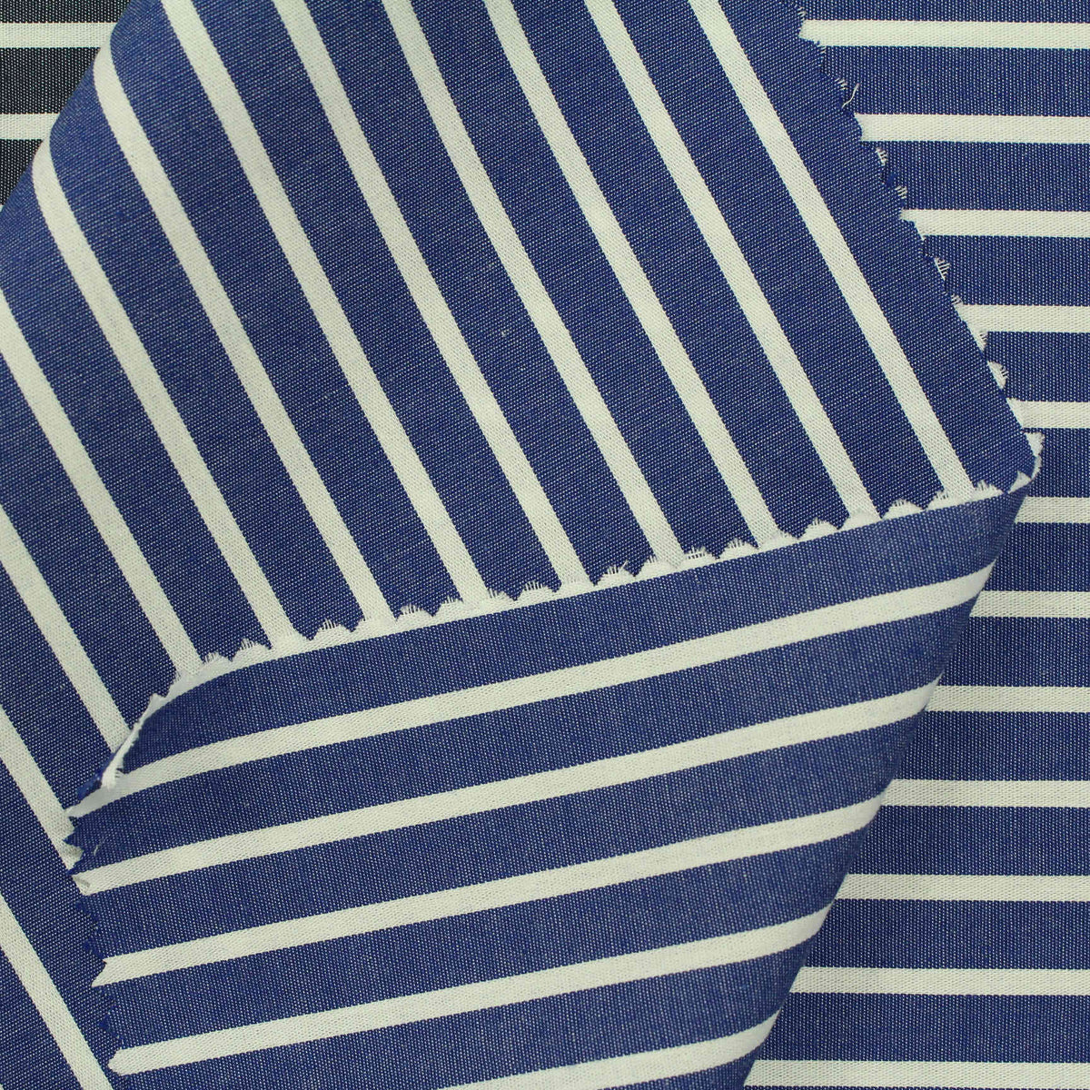 Blue Stripes Poplin, Cotton