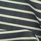 Navy Horizontal-Stripe Poplin, Cotton — texture