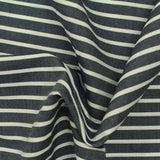 Navy Horizontal-Stripe Poplin, Cotton