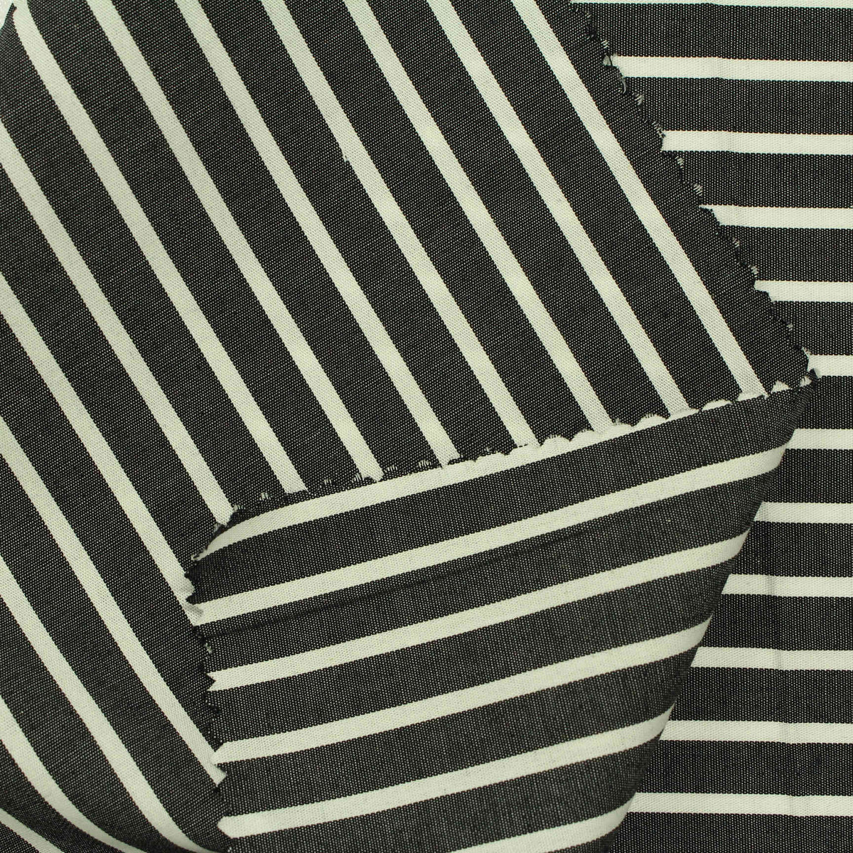 Black Stripe Poplin, Cotton