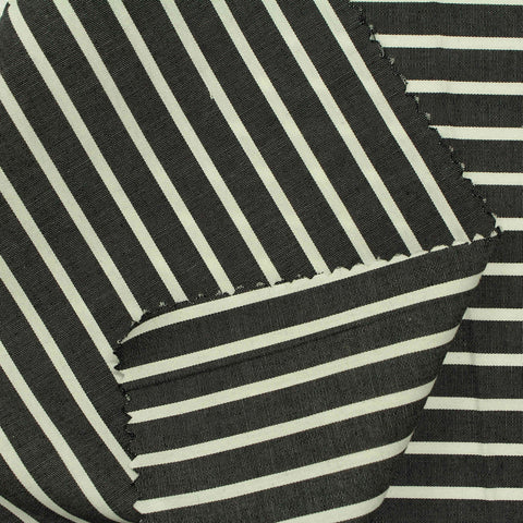 Black Stripe Poplin, Cotton
