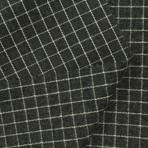 Dark Grey Check Woven, Cotton-Poly
