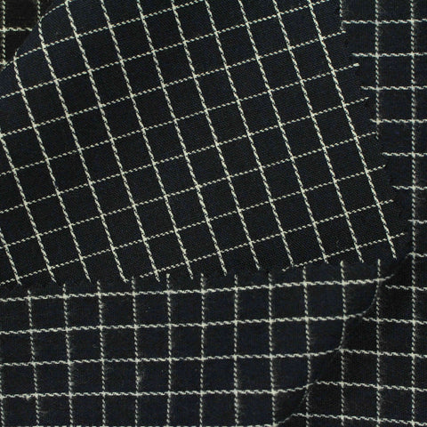 Black Grid Woven, Cotton-Poly