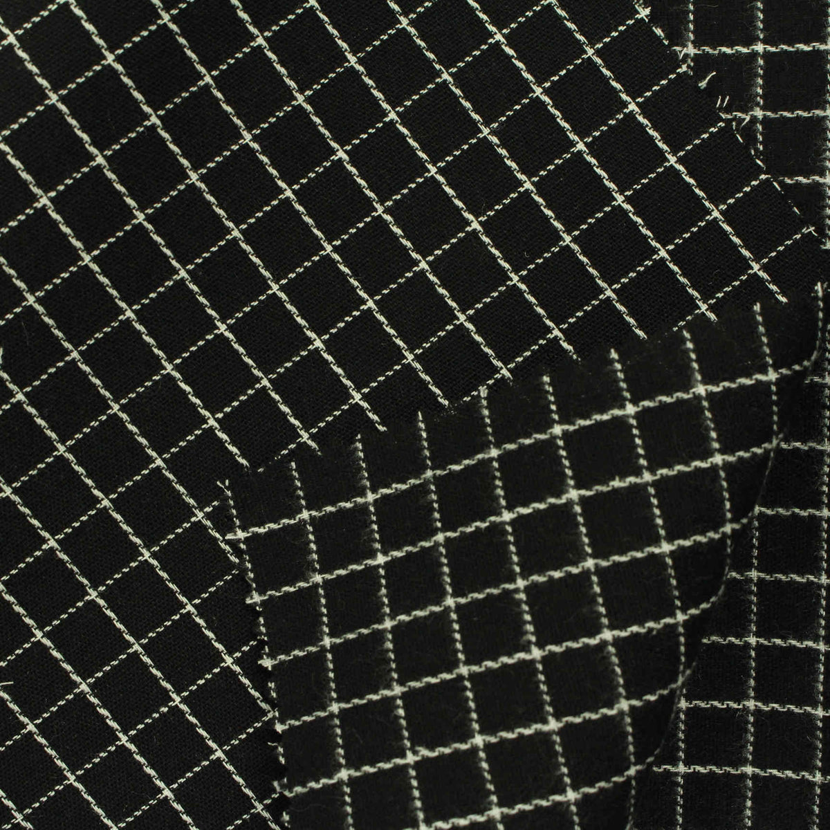 White Check Woven, Cotton-Poly