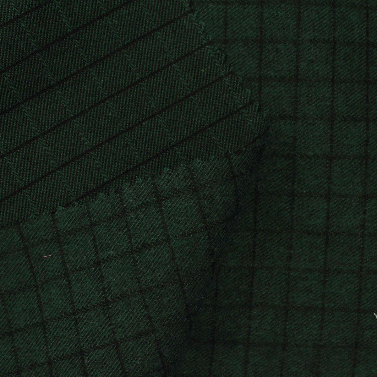 Dark Green Check Twill, Cotton-Poly, 145 cm, ref EF-206541