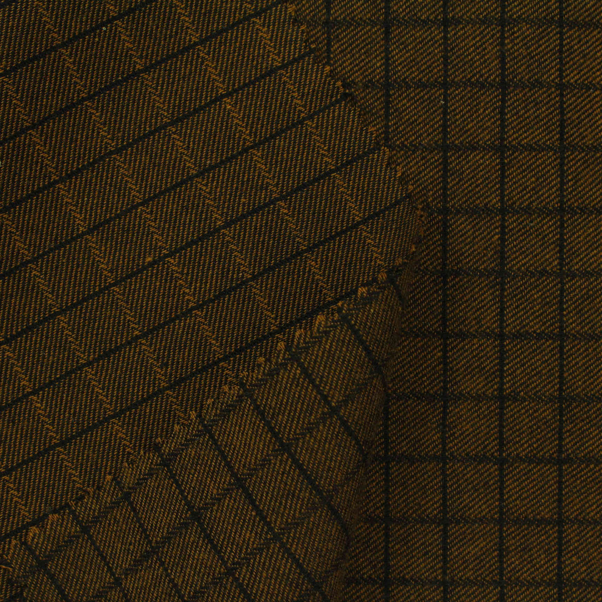 Black Check Twill, Cotton-Poly