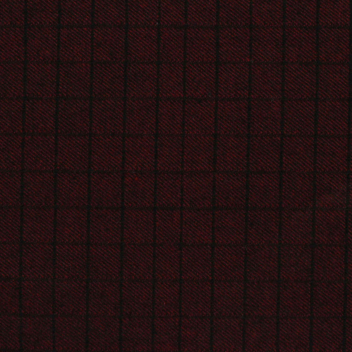 Dark Red Check Twill, Cotton-Poly
