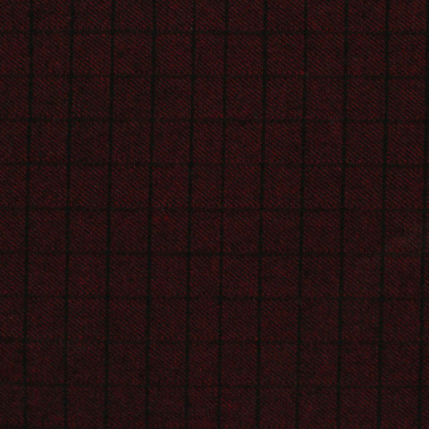 Dark Red Check Twill, Cotton-Poly