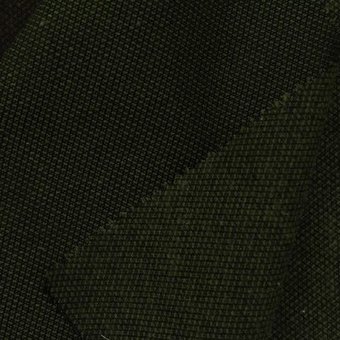 Dark Green Tone-on-Tone Jacquard, Cotton-Poly