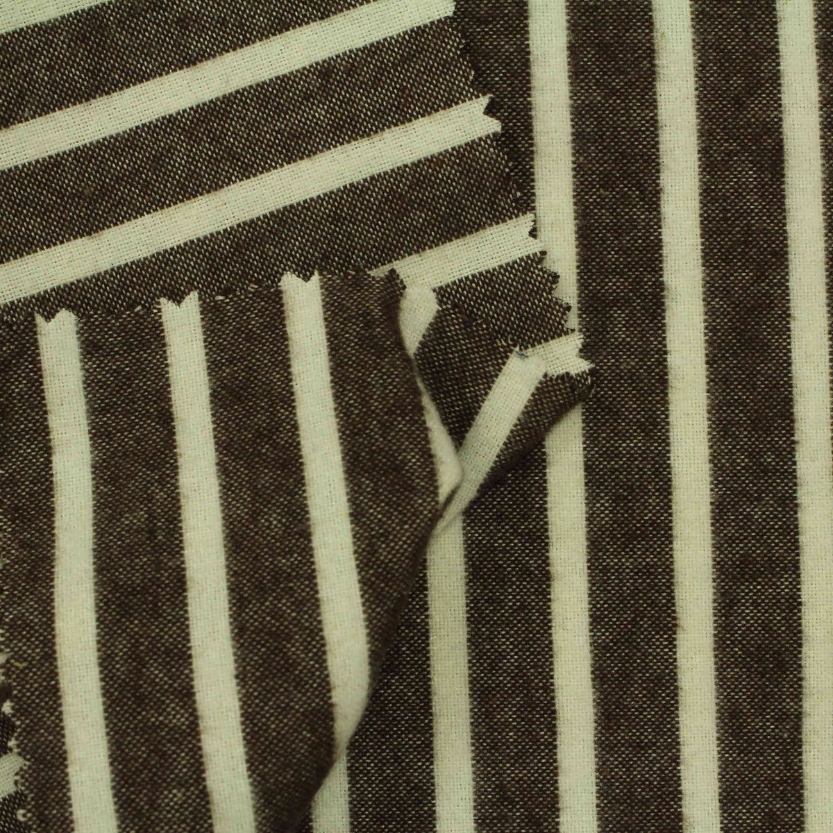 Dark Brown Stripe Woven, Cotton