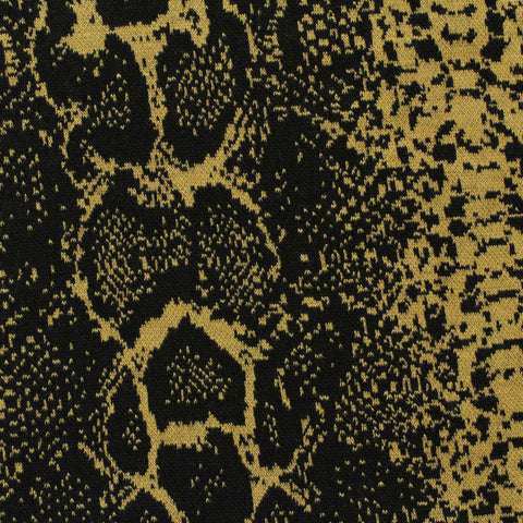 Black Snakeskin Interlock Knit, Polyester