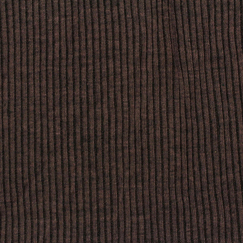 Heathered Brown Marl Rib Knit, Poly-Viscose