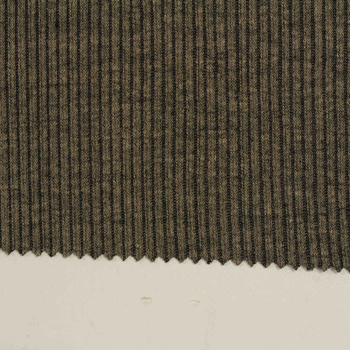 Polyester Viscose Stretch Rib Knit Fabric, 250 gsm, 147 cm — Brown