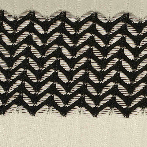 Black Chevron Jacquard, Polyester, 150 gsm
