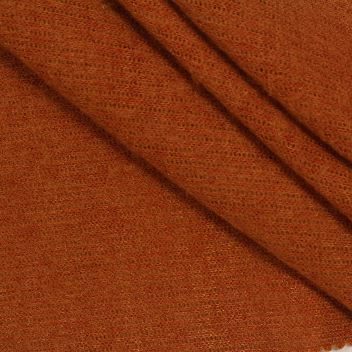 Brushed Polyester Stretch Rib Knit Fabric, 230 gsm, 160 cm — Red