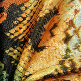 Orange Bold-Animal Print Knit, Polyester — texture