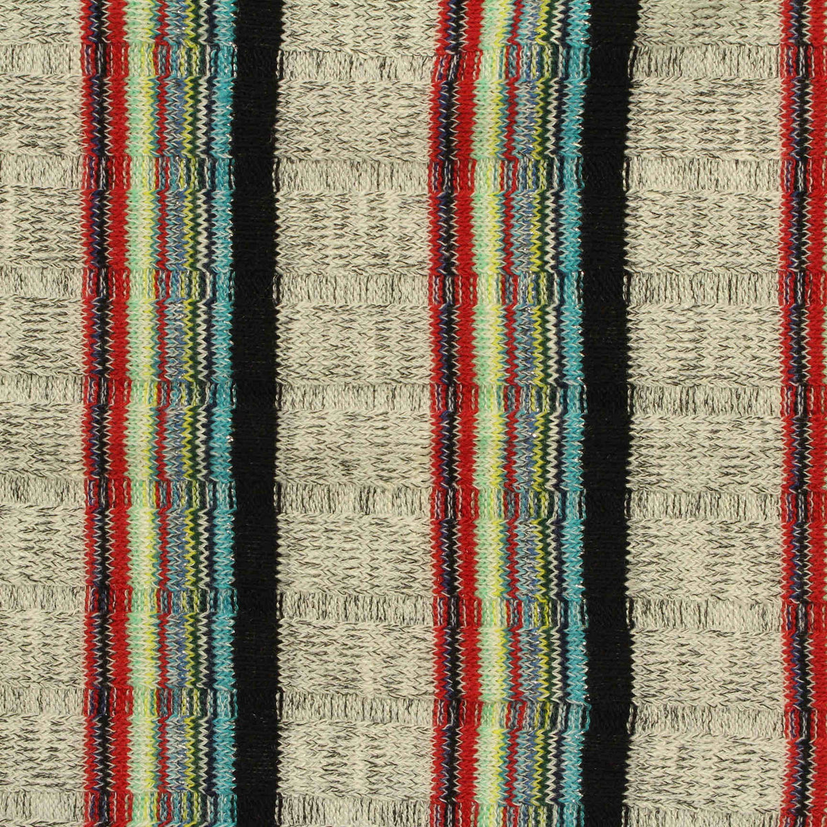 Black Vertical-Stripe Rib Knit, Poly-Viscose, 200 gsm