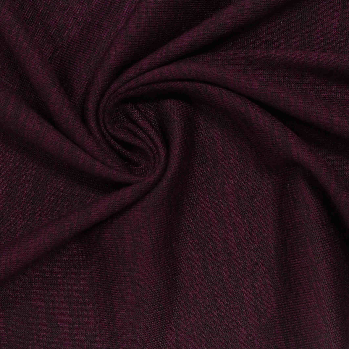Deep Burgundy Marl Jersey Knit, Viscose-Poly