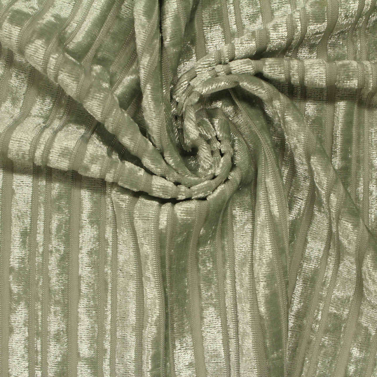 Sage Textured-Stripe Velvet, Polyester