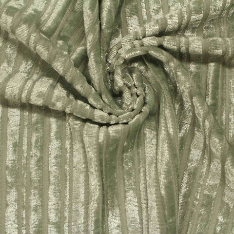 Sage Textured-Stripe Velvet, Polyester