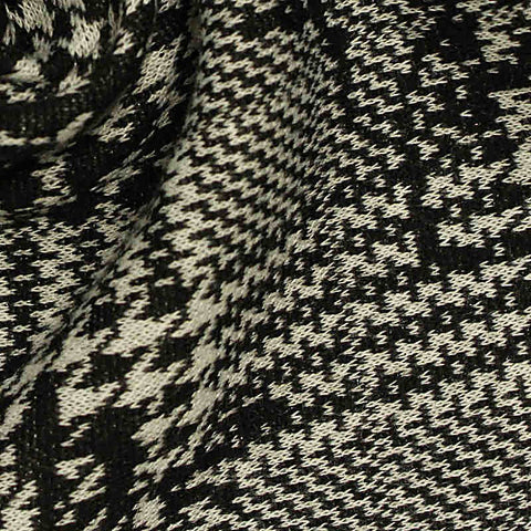 Black Houndstooth Jacquard, Polyester, 270 gsm, 166 cm