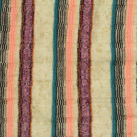 Pink Vertical-Stripe Rib Knit, Poly-Viscose, 190 gsm