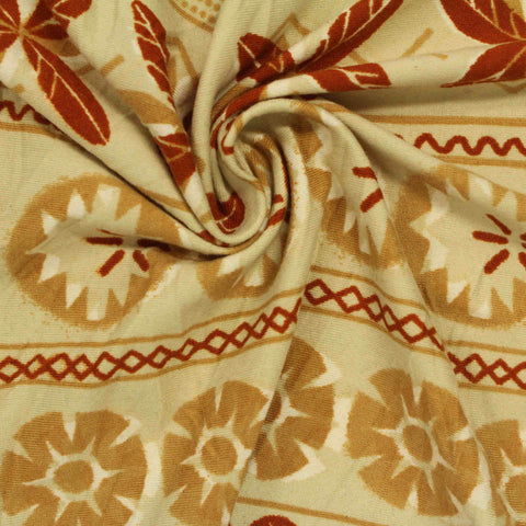 Brown Leaves Milk Silk Knit, Polyester