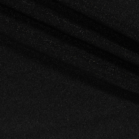 Black Marl Interlock Knit, Poly-Metallic