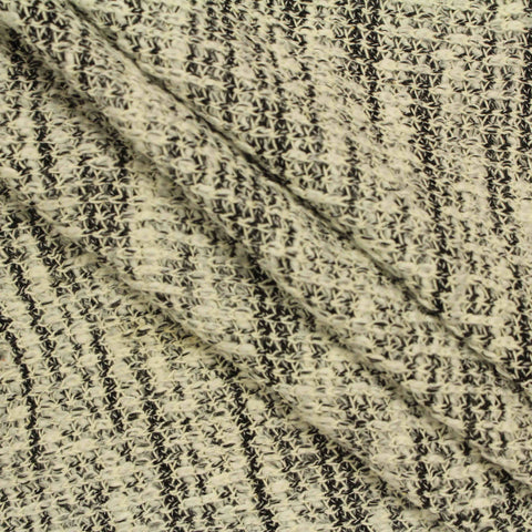 Black Houndstooth Chunky Knit, Cotton-Poly, 225 gsm