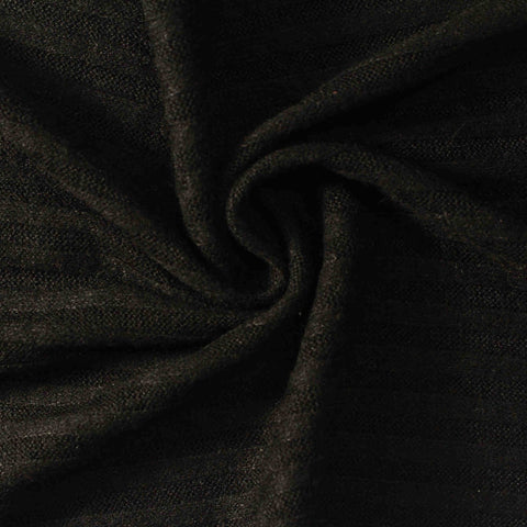 Viscose Nylon Blend Rib Knit Fabric, 175 gsm, 153 cm — Black