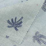 Navy Palm Woven, Linen-Cotton